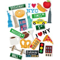 30PCS New York Travel Stickers Set for Stationery, Journals, Notebooks, Laptop and Water Bottles, Self-adhesive Decals