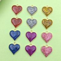 10/12pcs 15*17mm Enamel Heart Design Charms Alloy Colorful Pendants For DIY Necklace Bracelet Jewelry Making Accessories