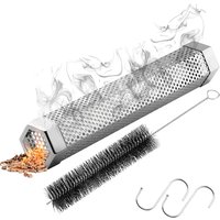 LMETJMA Camping Pellet Smoker Tube Set 12inch Stainless Steel BBQ Wood Smoker Tube BBQ Smoke Tube for Pellet Smoker JT498