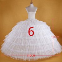 Grand jupon blanc à 6 cerceaux, jupes en Tulle, longue jupe bouffante Crinoline pour robe de bal, robe de mariée