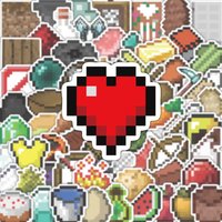 70PCS Cute Cartoon Mosaic Style Small Item Sticker Bow and Arrow Love Food Fruit Creative Decoration Phone Case Scrapbook Laptop