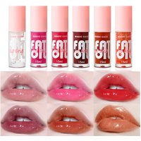 6 Pieces Glass Mirror Lip Gloss Set Moisturizing Lightweight Lipsticks Waterproof Non Stick Cup Lip Balm Korean Cosmetics