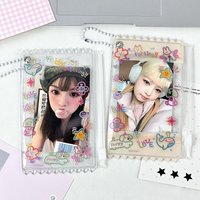 2pcs Dopamine Cute Graffiti Photocard Zipper PVC Case Polaroid Kpop Photo Card Holder