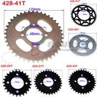 428 Chains 25T/31T/32T/37T/39T/41T/42T/48T 48mm 76mm Rear Chain Sprocket for ATV Quad Pit Dirt Bike Buggy Go Kart Motorcycle