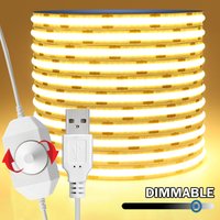 8mm Flexible USB COB LED Strip, Dimmable Light with Dimmer for Bedroom, Kitchen and Wedding Decor