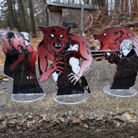 Standing Sign for Resident Evil Leon Chris Jake RE BOW Keychain Set of 4 Wesker Hunk William Acrylic Anime DIY Toy Birthday Gift