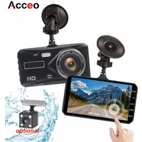 Caméra de tableau de bord Acceo HD 1080P pour voiture, double objectif avant et arrière, avec capteur de vision nocturne, moniteur de stationnement, enregistrement en boucle