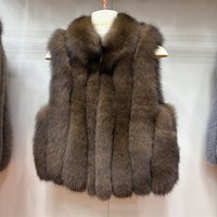 2026 Modische Neue Winter-Warme Natürliche Echtfuchs-Fellweste Kurze Weste für Damen Dicke Flauschige Pelzweste Ärmellose Damenmäntel