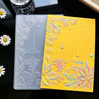 Winter Warm Candle Relief Embossing Mold Transparent Plastic Embossed Board Christmas Theme Paper Art Embossing Artifact