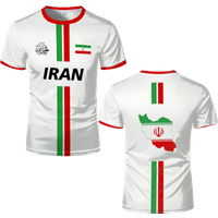 Summer New Iran Football Jersey Men's Surfing T-shirt Short Sleeve Tees Soccer Uniforms Casual Iranian Flag Graphic Sports Tops