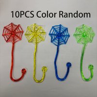 10Pcs Random Color Sticky Spider Web Gift Bags Halloween Party Candy Pouches Birthday Classroom Prize Christmas Storage Office S