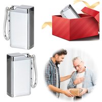 Mini Portable Ashtray Rotating Lid Outdoor Cigarette Holder with Carabiner Butt Disposal Box Fireproof for Outdoor Travel