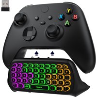 MoKo RGB Backlight Keyboard for Xbox One Controller,Xbox Series X/S,Wireless Chatpad Keypad w/ 2.4G Receiver, Xbox Accessories