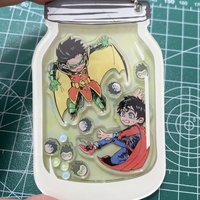 Battle of the Super Sons Anime keychain women Shake Fighter acrylic key chain man Pendant Ornament Accessories friend gift