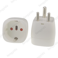 fengyi EU to India Travel Plug Adapter Universal Power Converter 3-Pin Round AC Adapter Plug D Type for Sri Lanka, Nepal, Congo