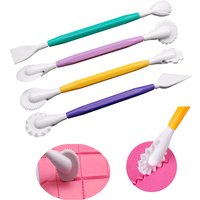4 Pcs/set Fondant Cake Decorating Sugarcraft Making Wheel Embosser Cookie Cutter Tool Set