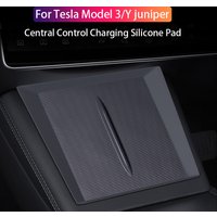Wireless charging silicone pad For Tesla Model 3/Y 2025 2026 Juniper Central control non-slip mat Car interior accessories