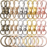 10/20Pcs Swivel Clasps Set Lanyard Snap Hooks with Key Chain Rings Keychain Clip Hooks for DIY Necklace Bracelet Chain Supplies