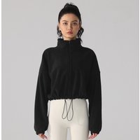 women's winter lamb wool sports jacket collar loose fitness long-sleeved velvet warm Austrian velvet yoga top and trousers