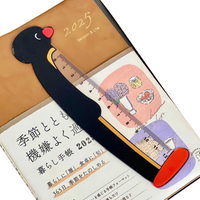 Cute Anime Pingu Penguin Shaped Straight Ruler Multifunctional Bookmark, Ins Style Acrylic Stationery for Kids Students Birthday