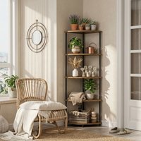 5/6-stöckiges Eckregal Pflanzenständer Aufbewahrungsregal für Wohnzimmer Küche Schlafzimmer Bücherregal Blumenregal Organisation