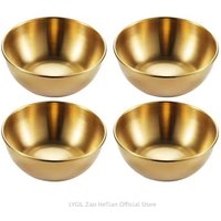 4pcs 2pcs Stainless Steel Golden Sauce Dishes Appetizer Seasoning Serving Dishes Sets Tray Spice Plates Kitchen Tableware