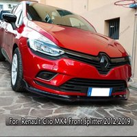 Front Bumper Splitter for Renault Clio MK4 2012-2019 Car Front Bumper Lip Chin Spoiler Splitter Diffuser Bodykit Cover Guard