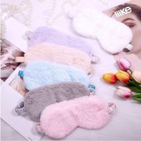Cute Plush Imitation Rabbit Fur Sleep Eye Mask for Students Men Women Summer Nap Light Blocking Eye Cover