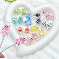 Cute Turtle Cable Protector Cartoon Phone Cable Organizer Kawaii Data Line Cord Cable Winder For IPhone USB Charger Protector