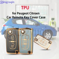 jingyuqin TPU 2/3 ButtonS Car Remote Key Cover Case for Peugeot 207 307 308 407 607 807 Citroen C2 C3 C4 C5 C6 Car Accessorie