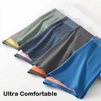 Ultra Comfortable Premium Silk Underwear Men's 100S Modal Mid Waist Seamless Panties Men Boxer Briefs Boxer Shorts Solid Color