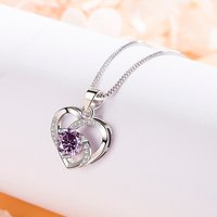 925 Sterling Silver Luxury Purple/White/Blue Twisted Zirconia Pendant Necklace for Women's Fashion Wedding Accessories