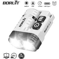 BORUiT U6 SST20 LED 1600LM EDC Flashlight Keychain Work Light Type-C Rechargeable Torch with Magnet Camping Pocket Lantern