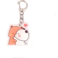 Cute Bubu Dudu Keychains Baby Grey Bear White Panda Keyring for Accessories Bag Pendant Key Chain Jewelry Fans Couple Love Gifts