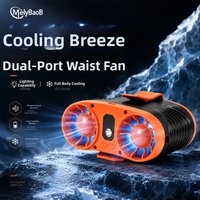 AliExpress NONE MelyBaoB Dual-Port Waist Fan USB Rechargeable Wearable Fast Cooling Powerful Airflow for Outdoor Construction Fishing Cycling