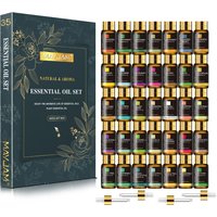MAYJAM 35 Bottles Aromatherapy Essential Oil Gift Set Lavender Jasmine Eucalyptus Vanilla Peppermint Sandalwood Fragrance Oils