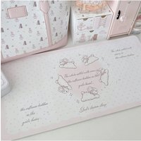 New Leather Desk Pad Protector Pink Bunny Gradient Rabbit Love Mouse Pad Office Desk Mat Waterproof Non-Slip PU Desk Blotter Pad