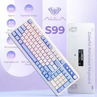 AULA S99 wireless keyboard bluetooth 2.4GHz USB-C RGB gaming computer teclado para celular ipad ergonomic Backlit lady keyboards