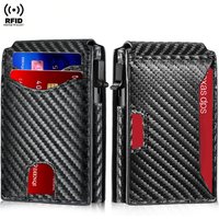 Carbon Fiber RFID Credit Card Holder, Men's Slim Anti-Theft Minimalist Wallet, Luxury Thin Card Holder Purse Ideal Gifts for Him