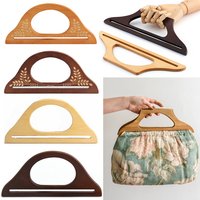 2/4/6/10 PCS D-shaped solid wood woven bag handles, replaceable crossbody bag sewing handles, DIY handicraft accessories