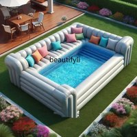 D2520 Large Inflatable Sofa Pool Inflatable Swimming Pool for Outdoor and Indoor Relaxation Water Resistant Durable Design