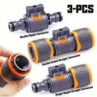 3Pcs Garden Hose Quick Connect Adapters Tap Shut Off Valve Fitting watering connector for Faucets Spray Guns Watering Systems