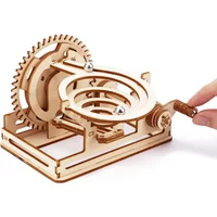3D Wooden Marble Run Puzzles Toys Assemble Construction Building Blocks Model Set DIY Montessori Kids Mechanical Maze Track Gift