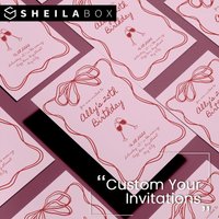 Sheilabox Custom Invitation Card Personalized Colorful Bow Party Envelope Sweet Birthdaycard Weddings Invite Greeting Card Gift