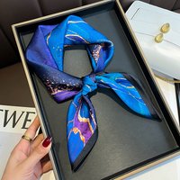 Reine Seide 2026 Modischer Kopftuch Quadratischer Satin-Schal für Damen Bedruckter Schal Foulard Hijab Halstuch Stirnband Haarwickel Bandana