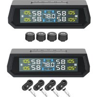 Solar/USB Powered Tire Pressure Monitoring System with 4 Sensors Tire Pressure Monitor System LCD Display for RV Sedan SUV Truck