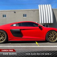 Fo Audi R8 V10 Gen 2 2016-2019 Real Carbon Fiber Car Body Kits Side Skirts Lip Extensions Spoiler Lip Car Side Skirts Body Kits