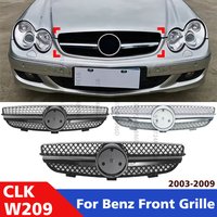 Front Grille For Mercedes-Benz CLK W209 2003-2009,Glossy Black Style Sports Car Front Bumper Grill,Exterior Body Styling Part