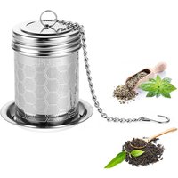 304 Stainless Steel Tea Strainers Set: Extra Fine Mesh Tea Infuser for Loose Leaf Tea - Updated Slim Threaded Lid for Black Tea