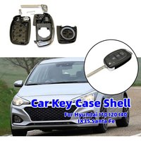 Car Key Case Shell for Hyundai I10 I20 I40 IX35 Santa Fe Remote Fob 3 Button Folding Key Flip Cover Car Interior Key Accessories
